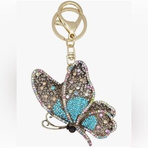 Crystal rhinestone butterfly bag charm purse accessories
